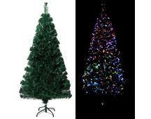 vidaXL Artificial Christmas Tree with Stand Green 150 cm Fibre Optic