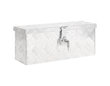 vidaXL Storage Box Silver 50x15x20.5 cm Aluminium