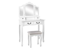 Artiss Dressing Table Stool Set Foldable Mirror White