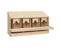 vidaXL Chicken Laying Nest 4 Compartments 106x40x59 cm Solid Pine Wood
