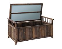 Gardeon Outdoor Storage Bench Box Wooden Garden Toy Tool Shed Patio Furniture Charcoal