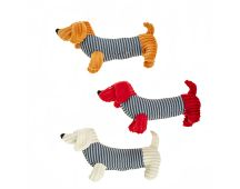 2 x Pet Puppy Dog Toy Play Animal Plush Toy Soft Squeaky Sausage Dog 35cm Toy