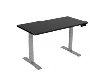 120cm Standing Desk Height Adjustable Sit Grey Stand Motorised Dual Motors Frame Black Top