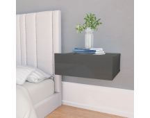 vidaXL Floating Nightstands 2 pcs High Gloss Grey 40x30x15 cm Engineered Wood