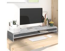 vidaXL Monitor Stand Concrete Grey 100x24x13 cm Engineered Wood