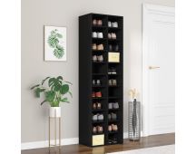 vidaXL Shoe Cabinet Black 54x34x183 cm Engineered Wood