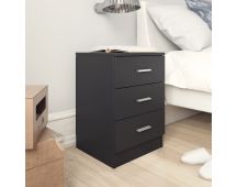 vidaXL Bedside Cabinet Black 38x35x56 cm Engineered Wood