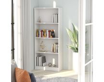 vidaXL 4-Tier Book Cabinet White 60x24x142 cm Engineered Wood