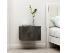 vidaXL Bedside Cabinet High Gloss Grey 40x30x30 cm Engineered Wood