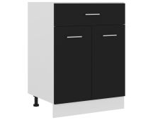 vidaXL Drawer Bottom Cabinet Black 60x46x81.5 cm Engineered Wood