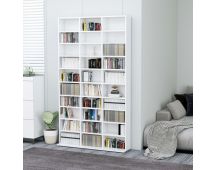 vidaXL CD Cabinet White 102x16x177.5 cm Engineered Wood