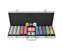 vidaXL Poker Set with 500 Laser Chips Aluminium