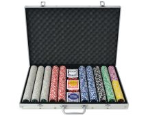 vidaXL Poker Set with 1000 Laser Chips Aluminium