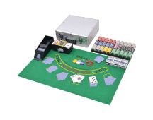 vidaXL Combine Poker/Blackjack Set with 600 Laser Chips Aluminium