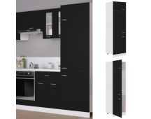 vidaXL Refrigerator Cabinet Black 60x57x207 cm Engineered Wood