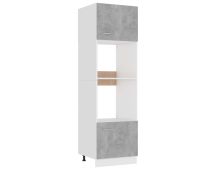 vidaXL Microwave Cabinet Concrete Grey 60x57x207 cm Engineered Wood