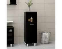 vidaXL Bathroom Cabinet Black 30x30x95 cm Engineered Wood