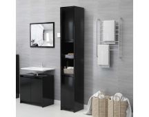 vidaXL Bathroom Cabinet Black 30x30x183.5 cm Engineered Wood