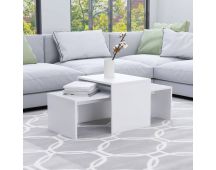 vidaXL Coffee Table Set White 100x48x40 cm Engineered Wood