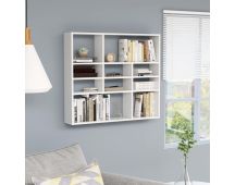 vidaXL Wall Shelf White 90x16x78 cm Engineered Wood