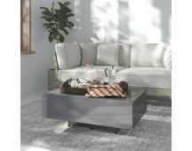 vidaXL Coffee Table High Gloss Grey 85x55x31 cm Engineered Wood