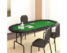 vidaXL 10-Player Folding Poker Table Green 206x106x75 cm