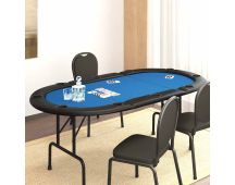 vidaXL 10-Player Folding Poker Table Blue 206x106x75 cm