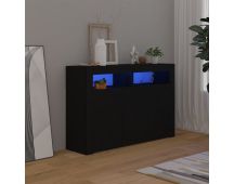 vidaXL Sideboard with LED Lights Black 115.5x30x75 cm