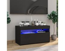 vidaXL TV Cabinet with LED Lights Black 75x35x40 cm