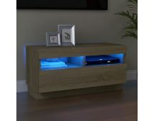 vidaXL TV Cabinet with LED Lights Sonoma Oak 80x35x40 cm