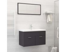 vidaXL 2 Piece Bathroom Furniture Set Grey Engineered Wood