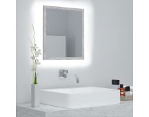 vidaXL LED Bathroom Mirror Concrete Grey 40x8.5x37 cm Acrylic