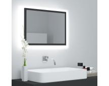 vidaXL LED Bathroom Mirror Grey 60x8.5x37 cm Acrylic