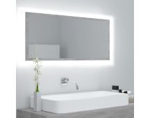 vidaXL LED Bathroom Mirror Concrete Grey 100x8.5x37 cm Acrylic