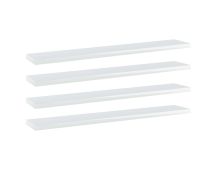 vidaXL Bookshelf Boards 4 pcs High Gloss White 60x10x1.5 cm Engineered Wood