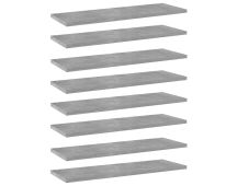 vidaXL Bookshelf Boards 8 pcs Concrete Grey 60x20x1.5 cm Engineered Wood