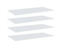 vidaXL Bookshelf Boards 4 pcs High Gloss White 80x20x1.5 cm Engineered Wood