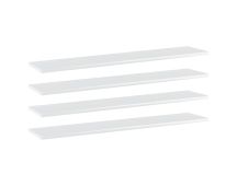 vidaXL Bookshelf Boards 4 pcs High Gloss White 100x20x1.5 cm Engineered Wood