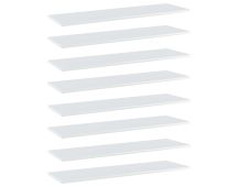 vidaXL Bookshelf Boards 8 pcs High Gloss White 100x30x1.5 cm Engineered Wood