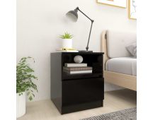 vidaXL Bed Cabinets 2 pcs Black 40x40x50 cm Engineered Wood