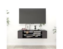 vidaXL Hanging TV Cabinet High Gloss Grey 100x30x26.5 cm Engineered Wood