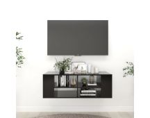 vidaXL Wall-Mounted TV Cabinet Black 102x35x35 cm Engineered Wood