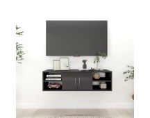 vidaXL Wall Shelf High Gloss Grey 102x30x29 cm Engineered Wood