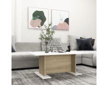 vidaXL Coffee Table White and Sonoma Oak 103.5x60x40 cm Engineered Wood