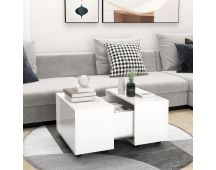 vidaXL Coffee Table High Gloss White 60x60x38 cm Engineered Wood