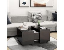 vidaXL Coffee Table High Gloss Grey 60x60x38 cm Engineered Wood