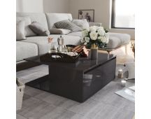 vidaXL Coffee Table High Gloss Grey 80x80x31 cm Engineered Wood