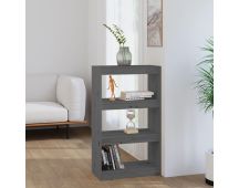 vidaXL Book Cabinet/Room Divider Grey 60x30x103.5 cm Solid Wood Pine