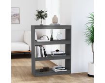 vidaXL Book Cabinet/Room Divider Grey 80x30x103.5 cm Solid Wood Pine