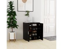 vidaXL Shoe Cabinet Black 60x35x70 cm Engineered Wood